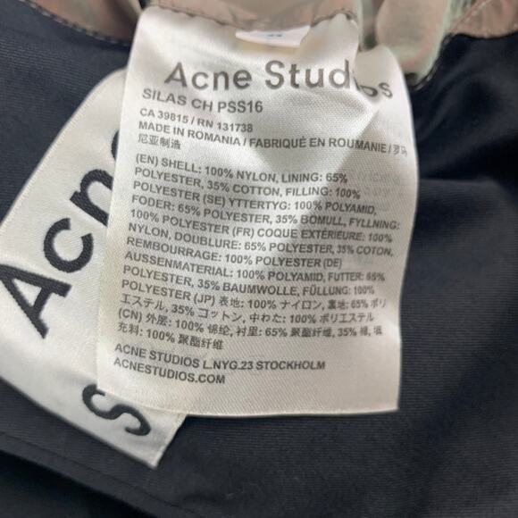 ACNE STUDIOS Size 34 Olive Green Nylon Iridescent Bomber Jacket - Picture 5 of 6